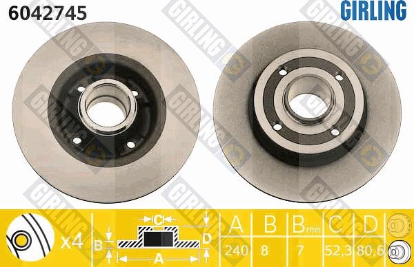 Girling 6042745 - Brake Disc autospares.lv