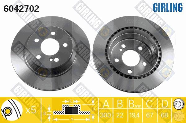 Girling 6042702 - Brake Disc autospares.lv