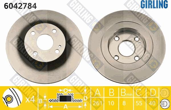 Girling 6042784 - Brake Disc autospares.lv