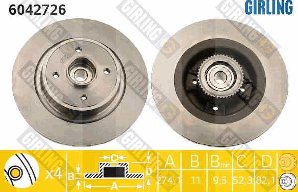 Girling 6042726 - Brake Disc autospares.lv