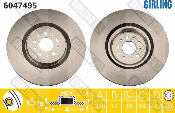 Girling 6047495 - Brake Disc autospares.lv