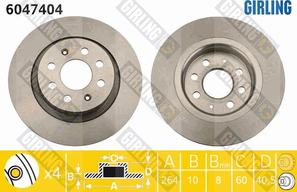 Girling 6047404 - Brake Disc autospares.lv