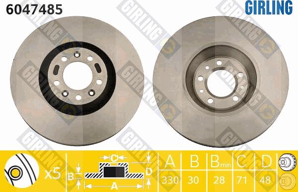 Girling 6047485 - Brake Disc autospares.lv