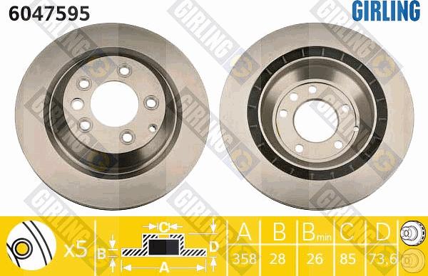 Girling 6047595 - Brake Disc autospares.lv