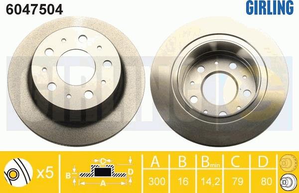 Girling 6047504 - Brake Disc autospares.lv