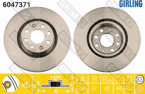 Girling 6047371 - Brake Disc autospares.lv