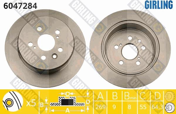 Girling 6047284 - Brake Disc autospares.lv