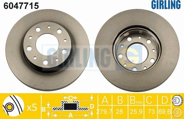 Girling 6047715 - Brake Disc autospares.lv