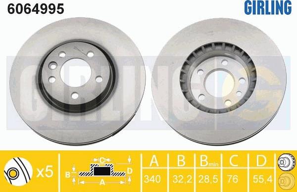 Girling 6064995 - Brake Disc autospares.lv