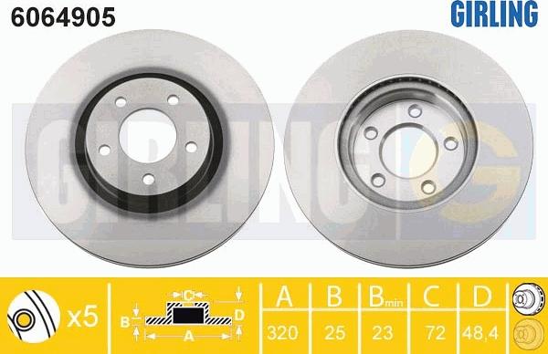 Girling 6064905 - Brake Disc autospares.lv