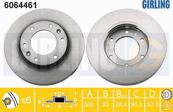 Girling 6064461 - Brake Disc autospares.lv