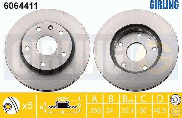 Girling 6064411 - Brake Disc autospares.lv