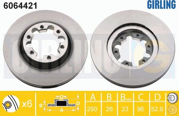 Girling 6064421 - Brake Disc autospares.lv