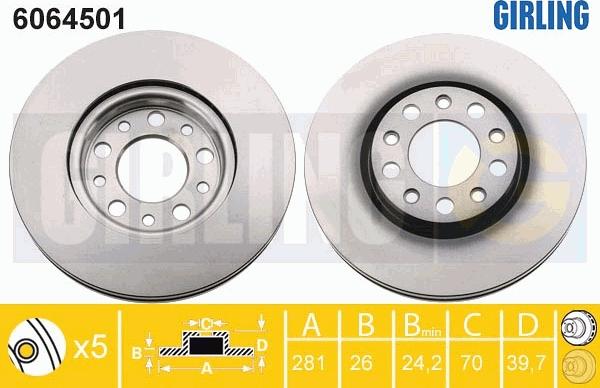 Girling 6064501 - Brake Disc autospares.lv