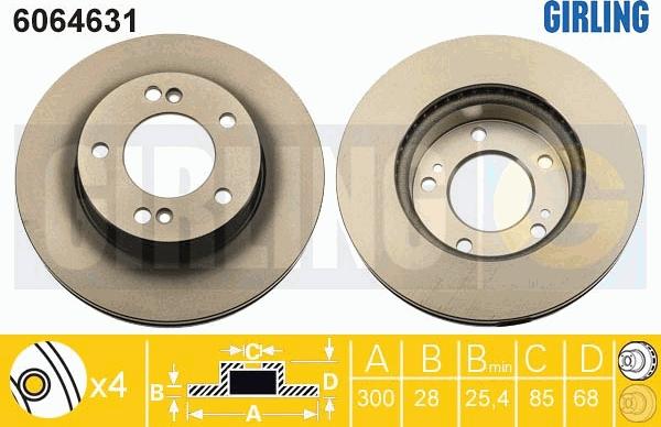 Girling 6064631 - Brake Disc autospares.lv