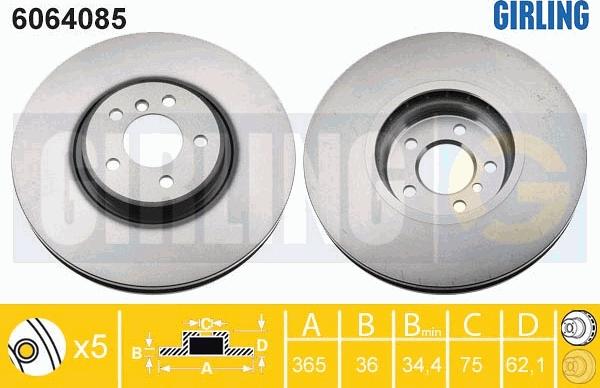 Girling 6064085 - Brake Disc autospares.lv