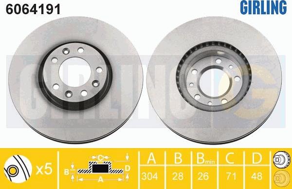 Girling 6064191 - Brake Disc autospares.lv