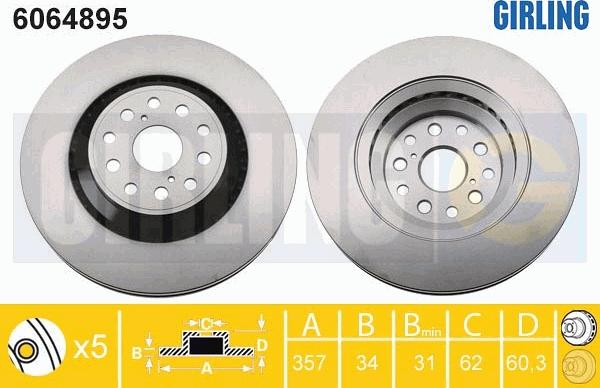 Girling 6064895 - Brake Disc autospares.lv