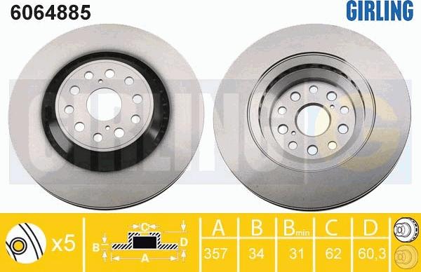 Girling 6064885 - Brake Disc autospares.lv