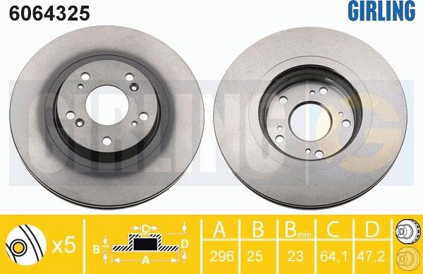 Girling 6064325 - Brake Disc autospares.lv