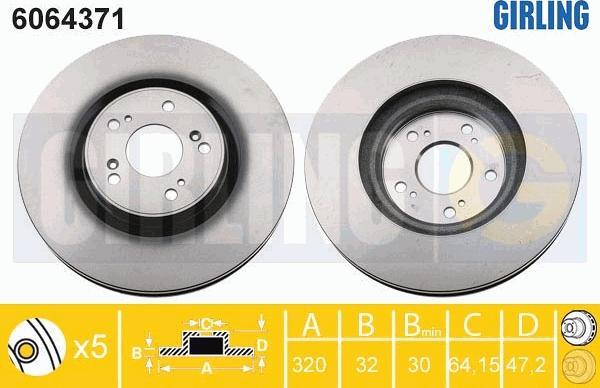 Girling 6064371 - Brake Disc autospares.lv