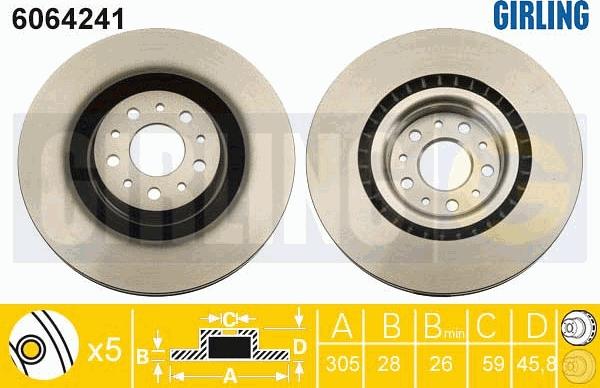 Girling 6064241 - Brake Disc autospares.lv