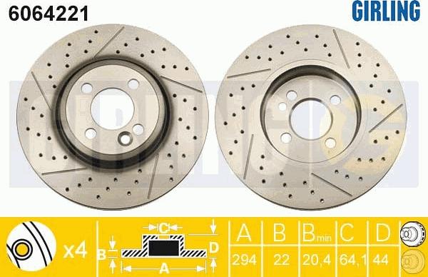 Girling 6064221 - Brake Disc autospares.lv