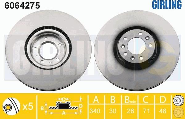 Girling 6064275 - Brake Disc autospares.lv