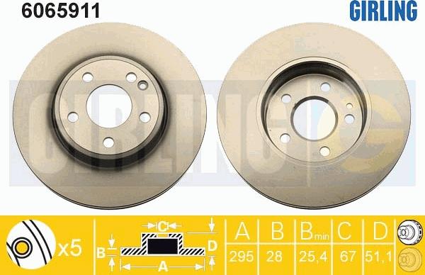 Girling 6065911 - Brake Disc autospares.lv