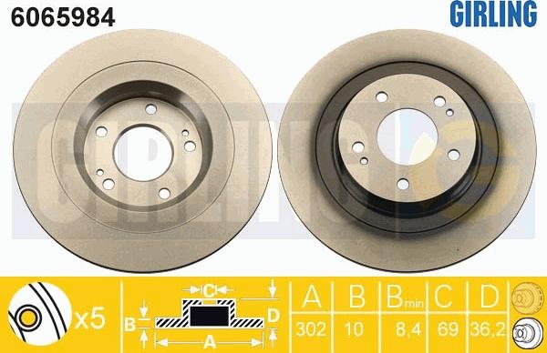 Girling 6065984 - Brake Disc autospares.lv