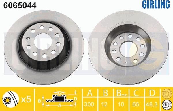 Girling 6065044 - Brake Disc autospares.lv