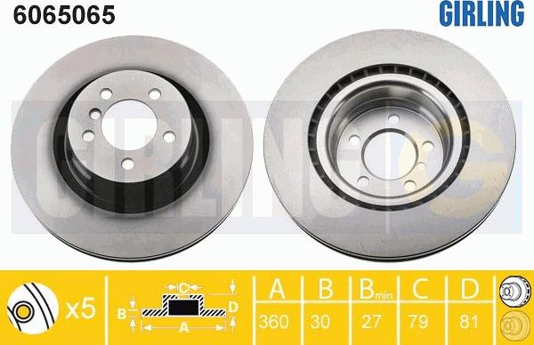 Girling 6065065 - Brake Disc autospares.lv