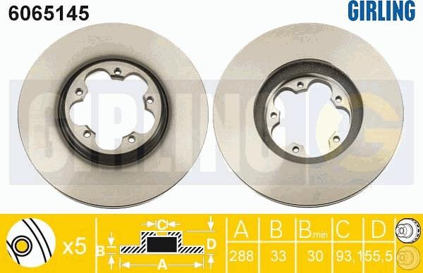 Girling 6065145 - Brake Disc autospares.lv