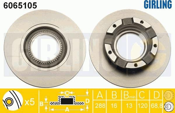 Girling 6065105 - Brake Disc autospares.lv