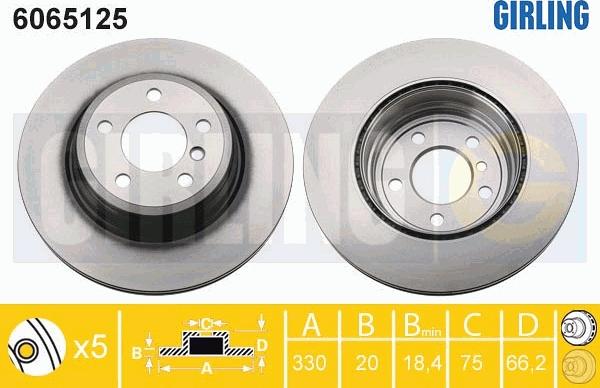 Girling 6065125 - Brake Disc autospares.lv