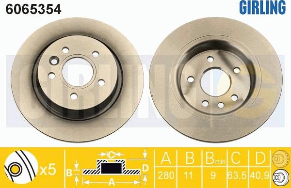 Girling 6065354 - Brake Disc autospares.lv