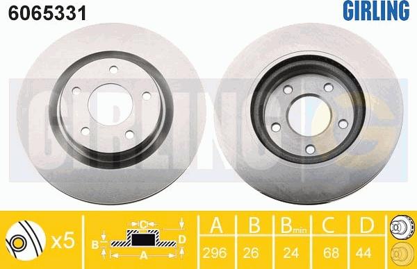 Girling 6065331 - Brake Disc autospares.lv