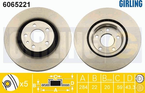 Girling 6065221 - Brake Disc autospares.lv