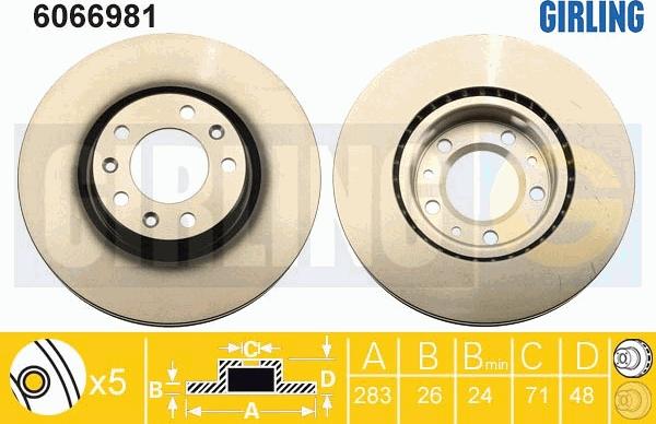 Girling 6066981 - Brake Disc autospares.lv