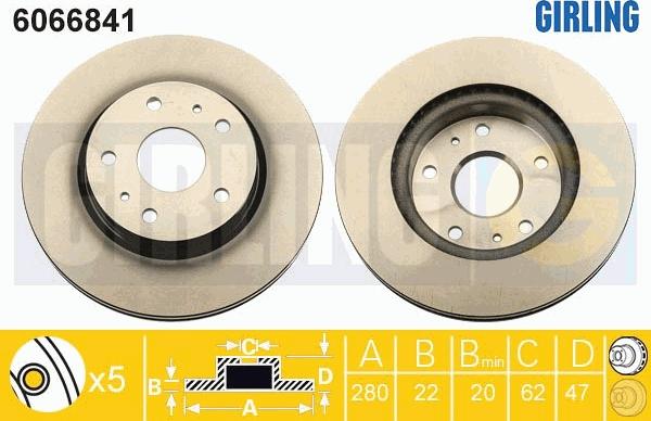 Girling 6066841 - Brake Disc autospares.lv