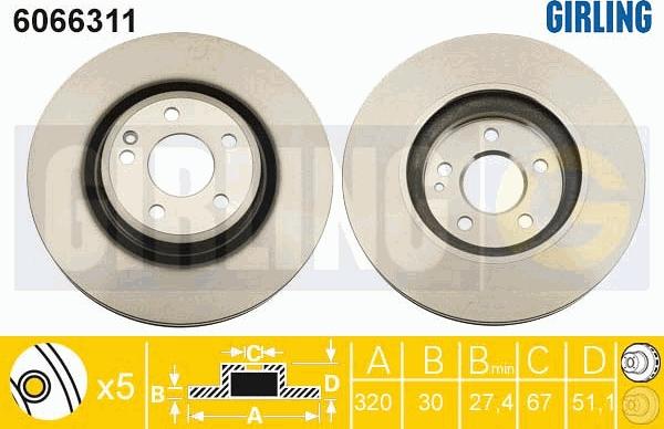 Girling 6066311 - Brake Disc autospares.lv