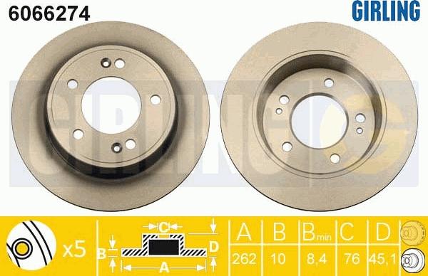 Girling 6066274 - Brake Disc autospares.lv