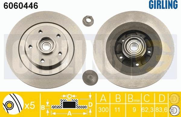 Girling 6060446 - Brake Disc autospares.lv