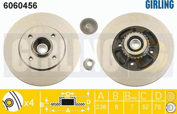 Girling 6060456 - Brake Disc autospares.lv