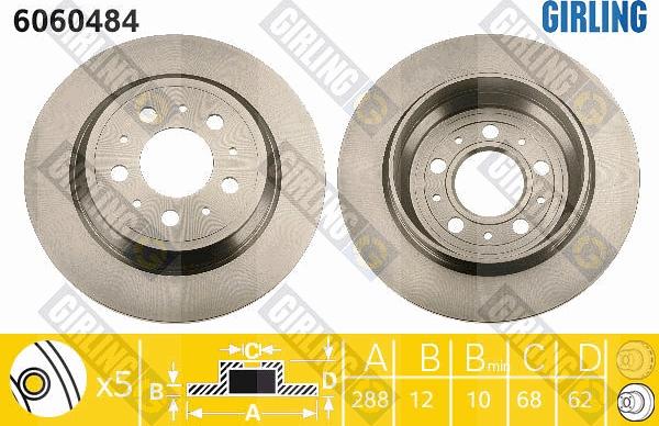 Girling 6060484 - Brake Disc autospares.lv