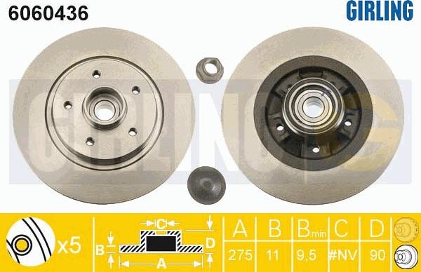 Girling 6060436 - Brake Disc autospares.lv