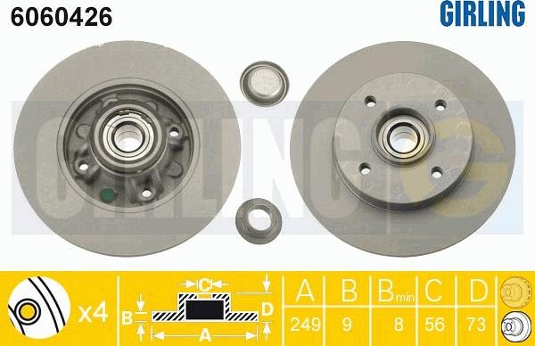 Girling 6060426 - Brake Disc autospares.lv