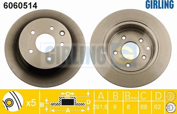 Girling 6060514 - Brake Disc autospares.lv