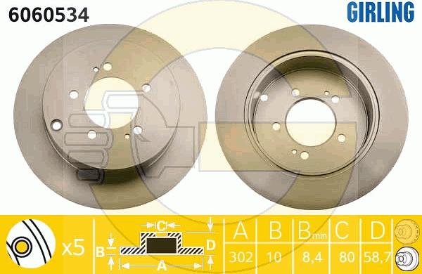 Girling 6060534 - Brake Disc autospares.lv