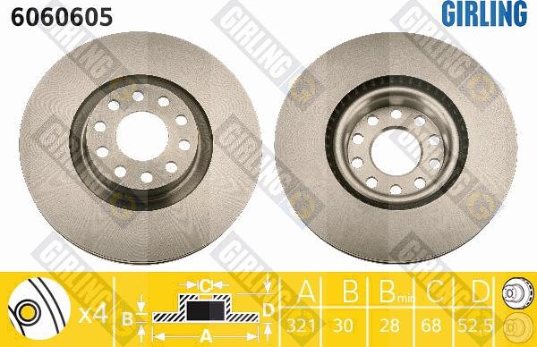 Girling 6060605 - Brake Disc autospares.lv